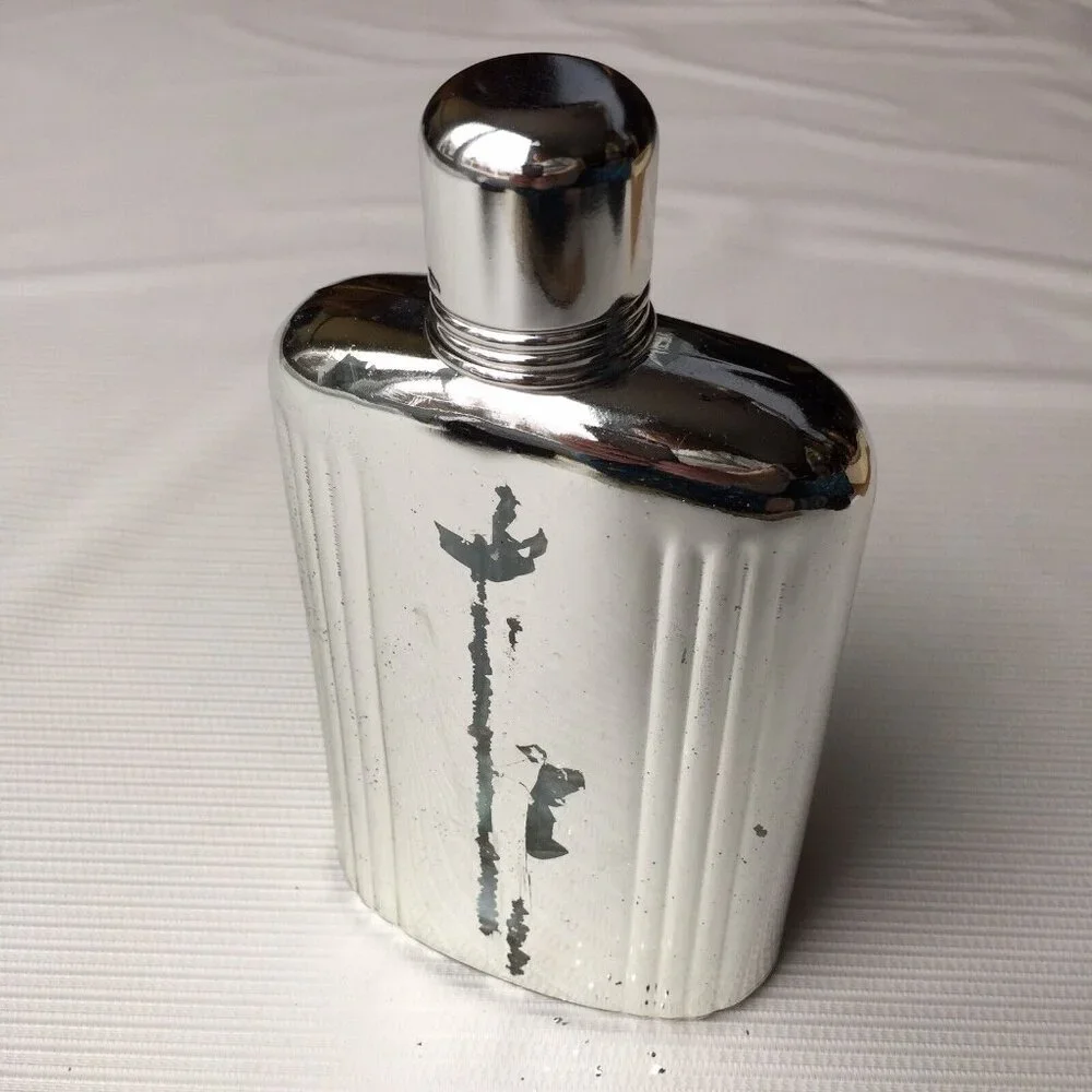 Decoy Transistor Radio Leather Case w Original Hidden Liquor Glass Flask Vintage